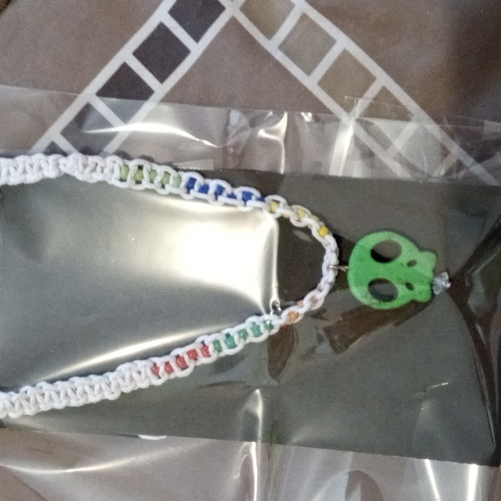 Hemp skull necklac